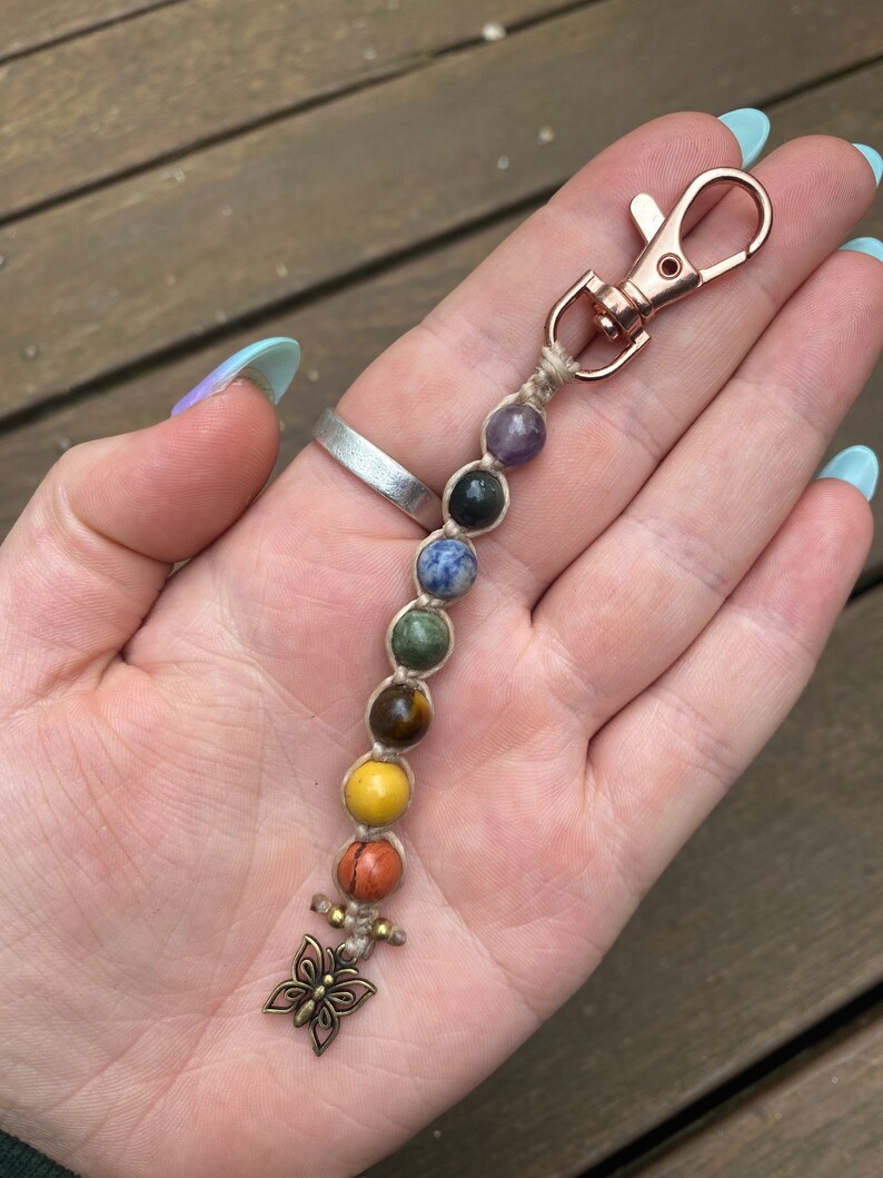 7 Chakra Macrame Keychain - Etsy