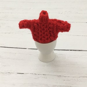 Red mini sweater egg cozy