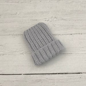 Knitted baby hat, grey baby beanie, baby boy gift, baby shower gift