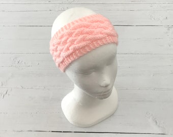 Pink headband/ear warmer, presents for her, stocking stuffer