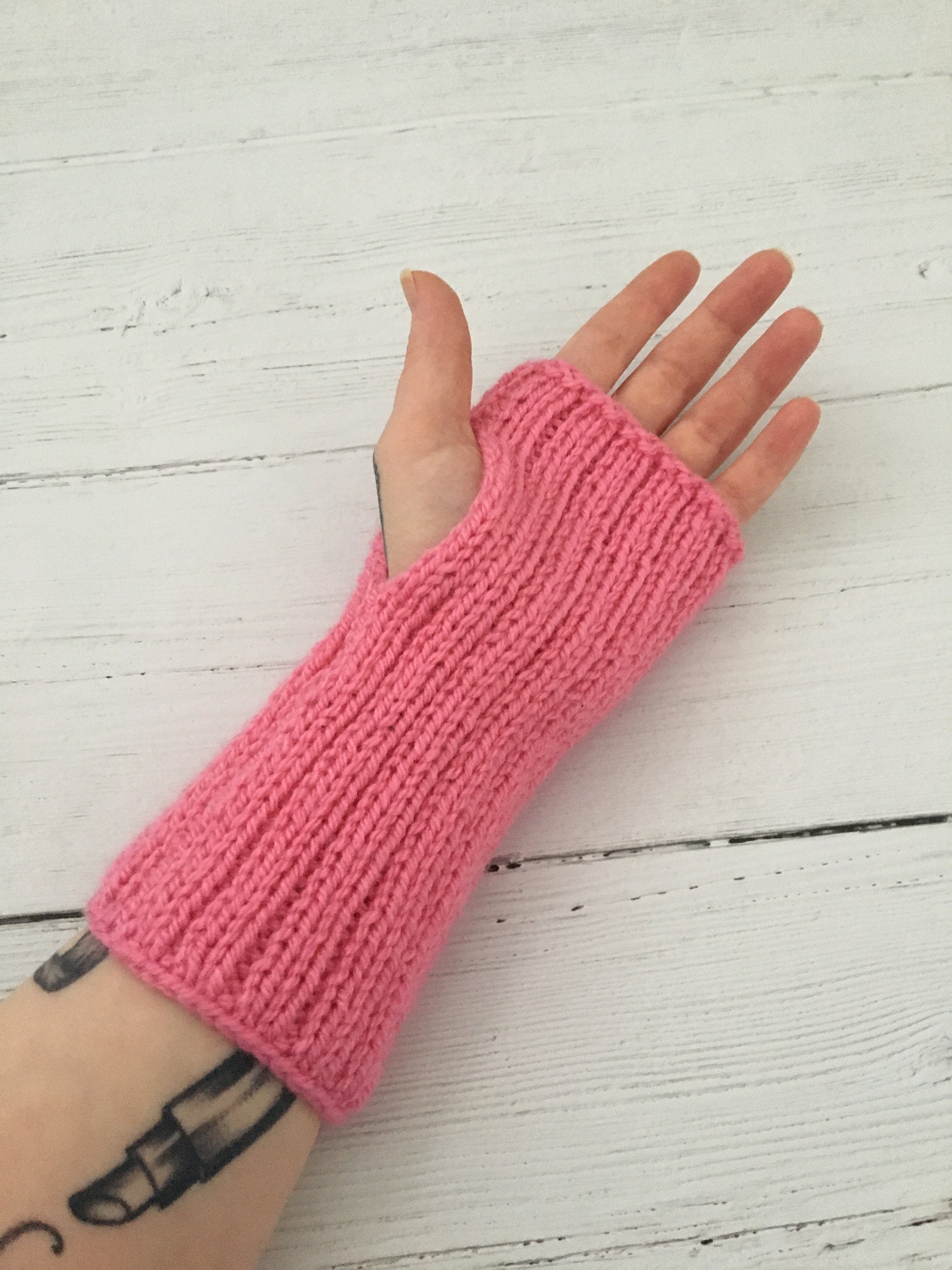 Pink Knitted Wrist Warmers/arm Warmers Valentines Gift for Etsy Ireland