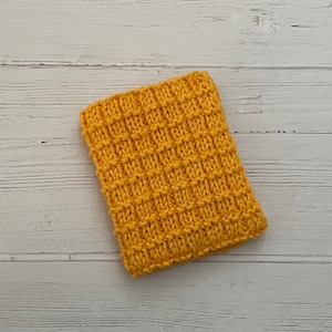 Yellow knitted dishcloth, 100% cotton, eco friendly kitchen cloth