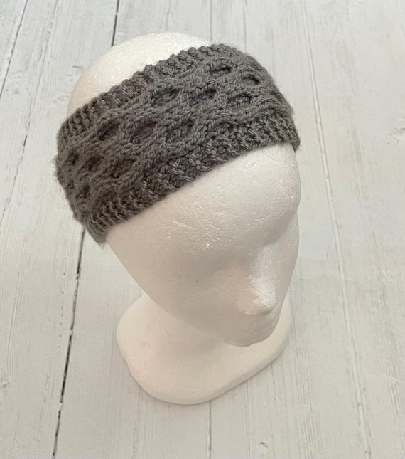 Grey Cable Knit Headband- Ladies Cosy Ear Warmer - Etsy display picture 1