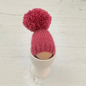Raspberry pink egg cosy, knitted egg cosies, creme egg holder, Easter gift, stocking filler