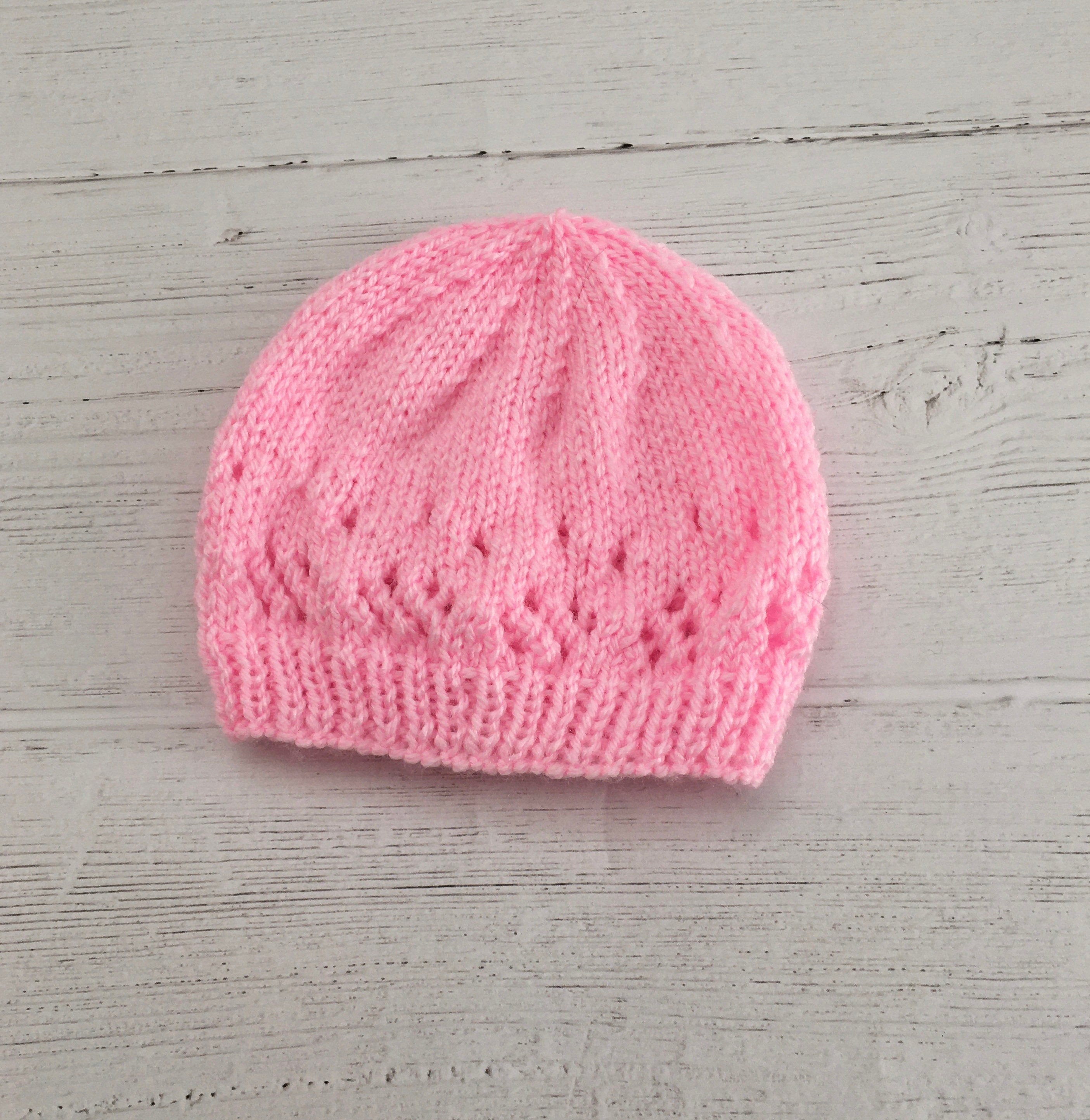 Pink Knitted Baby Hat newborn Hat Hospital Hat - Etsy UK