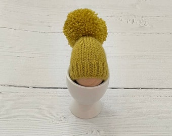 Lime green egg cosy, knitted egg cosies, Easter gift, stocking filler, small gift