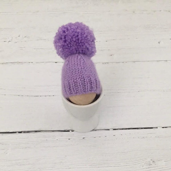 Purple hand knitted egg cosies, new home gift, Easter gift, stocking filler