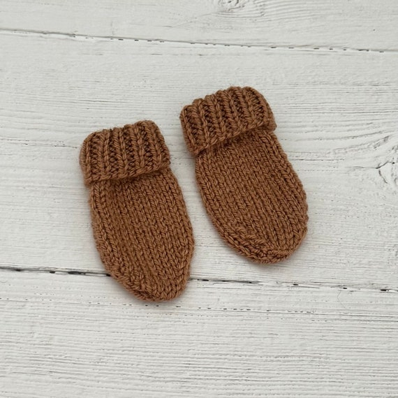 Soft Fudge Hand Knitted Baby Scratch Mittens Thumbless Mittens for Newborn Unisex Baby Shower Gift Etsy UK