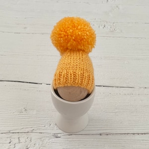 Saffron yellow egg cosy, knitted egg cosies, Easter gift, stocking filler, new home gift