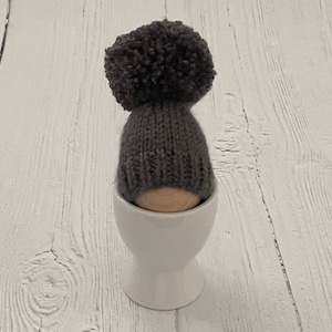 Charcoal grey knitted egg cosy, set of egg cosies, new home gift,