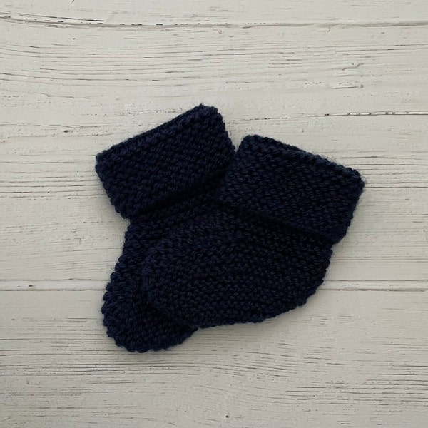 navy baby booties