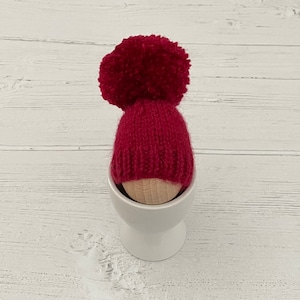 Claret knitted egg cosy, Easter gift, stocking filler, new home gift