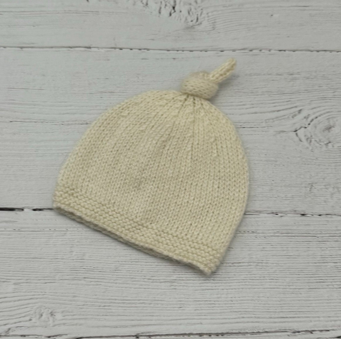 Set of Two Hand Knitted Baby Hats-soft Fudge and Cream - Etsy display picture 3