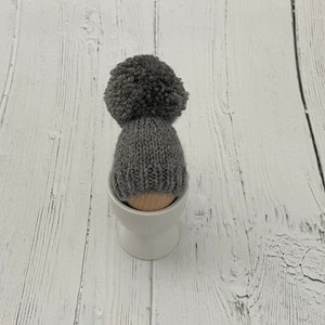 Hand knitted pom pom egg cosy- choice of shades