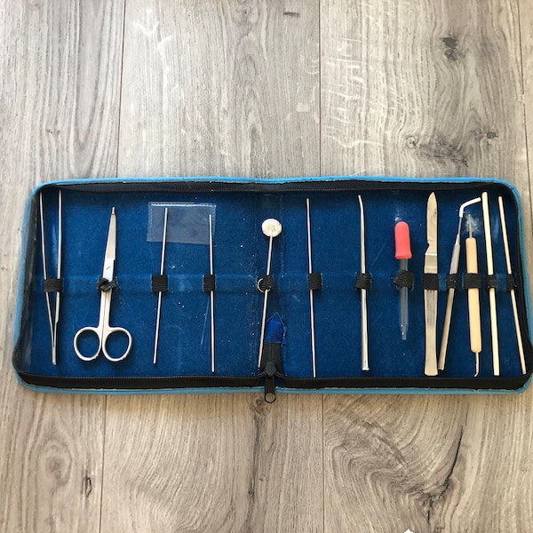 RARE ensemble d'outils pour étudiants en médecine vintage, équipement spécial de chirurgie des métaux, instrument antique, outils pour étudiants en médecine anciens/vintages en métal
