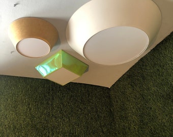 Ceilimg lamp with E26/E27 bulbs Handmade Drum Lampshade Abat-jour Ceiling Conic Lamp. Flushmount Light, Ceiling Conuc/Piramidal fabric lamp