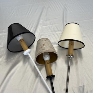 Handgemaakte CLIP-ON FIXING-model klant gepersonaliseerde conische lampenkappen -Abatjour. Verschillende stofkleuren en texturen voor schaduw op aanvraag