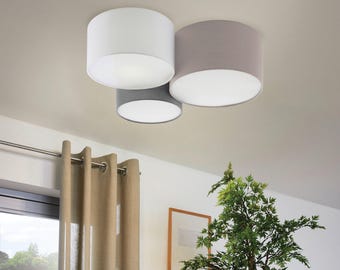 Abat-jour Set “IT DOESN’T MATTER” E27/E26 bulbs Drum Lampshade Lamps. Set of Round Textile Lamps.Set of Textile Lampshade Light Fabric Light