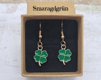 Vierblättriges Kleeblatt Ohrringe Hängeohrringe Modeschmuck St. Patricksday