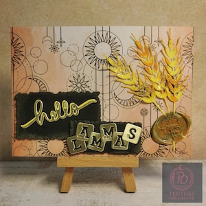 Hello Lammas Postkarte 3D Hexen Grußkarte Mixed Media (kein Druck)