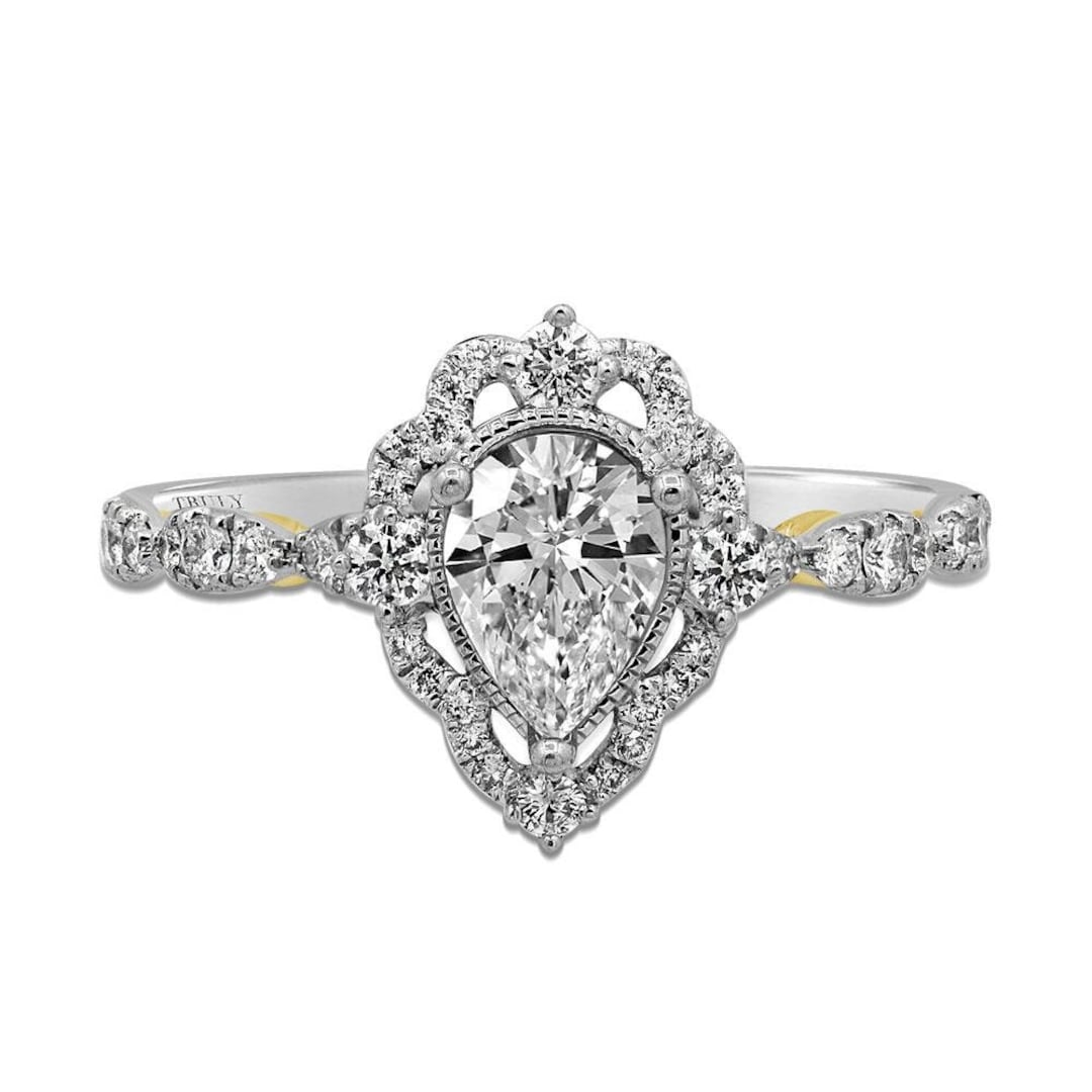 1.6 CT Truly Zac Posen Diamond Halo Oval Wedding Engagement Ring 14k Gold  Over | eBay