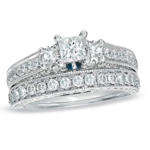 Vera Wang Love Collection 1.12 CT Princess Cut Diamond Engagement
