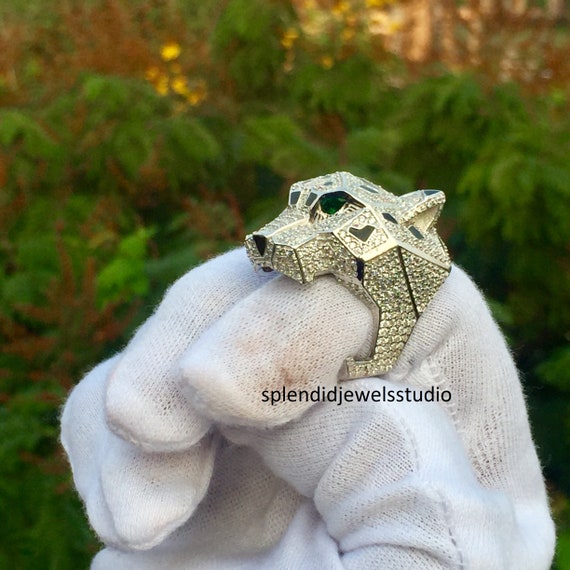 Buy Handmade Ring,party Ring,green Eye Panther Ring,gift for Her,925  Sterling Silver Ring,animal Face Ring,jaguar Ring,gift Ring,rings Online in  India - Etsy