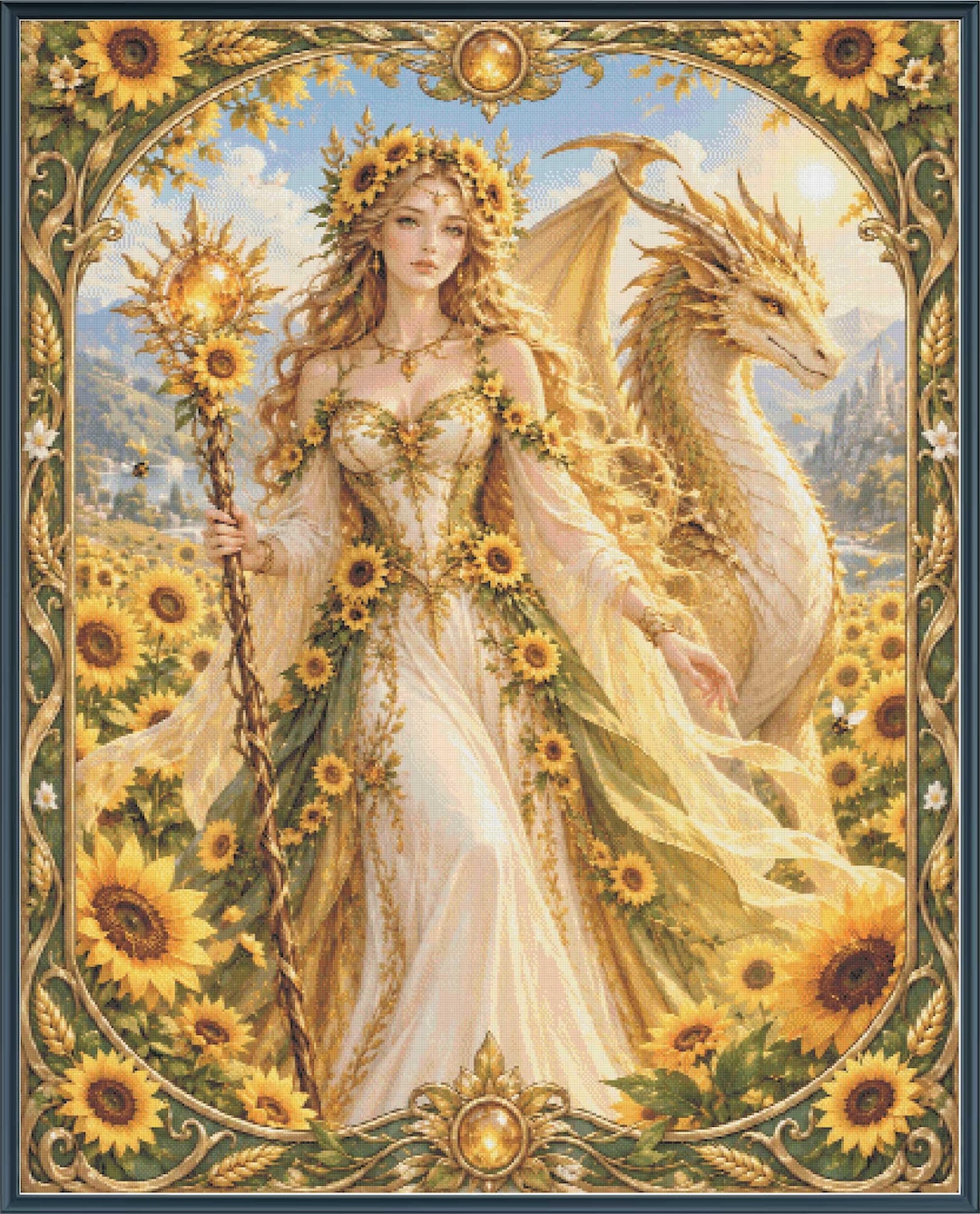 Guardians of the Seasons Summer Cross Stitch Pattern, Fantasy Floral ...