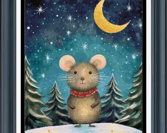 PDF-Kreuzstichmuster - Quirky Christmas Mouse Druckbare sofortiger digitaler Download. Musterhüter kompatibel.