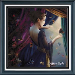 PDF full coverage counted cross stitch pattern - Brise. Printable instant digital download. Pattern Keeper app compatible.