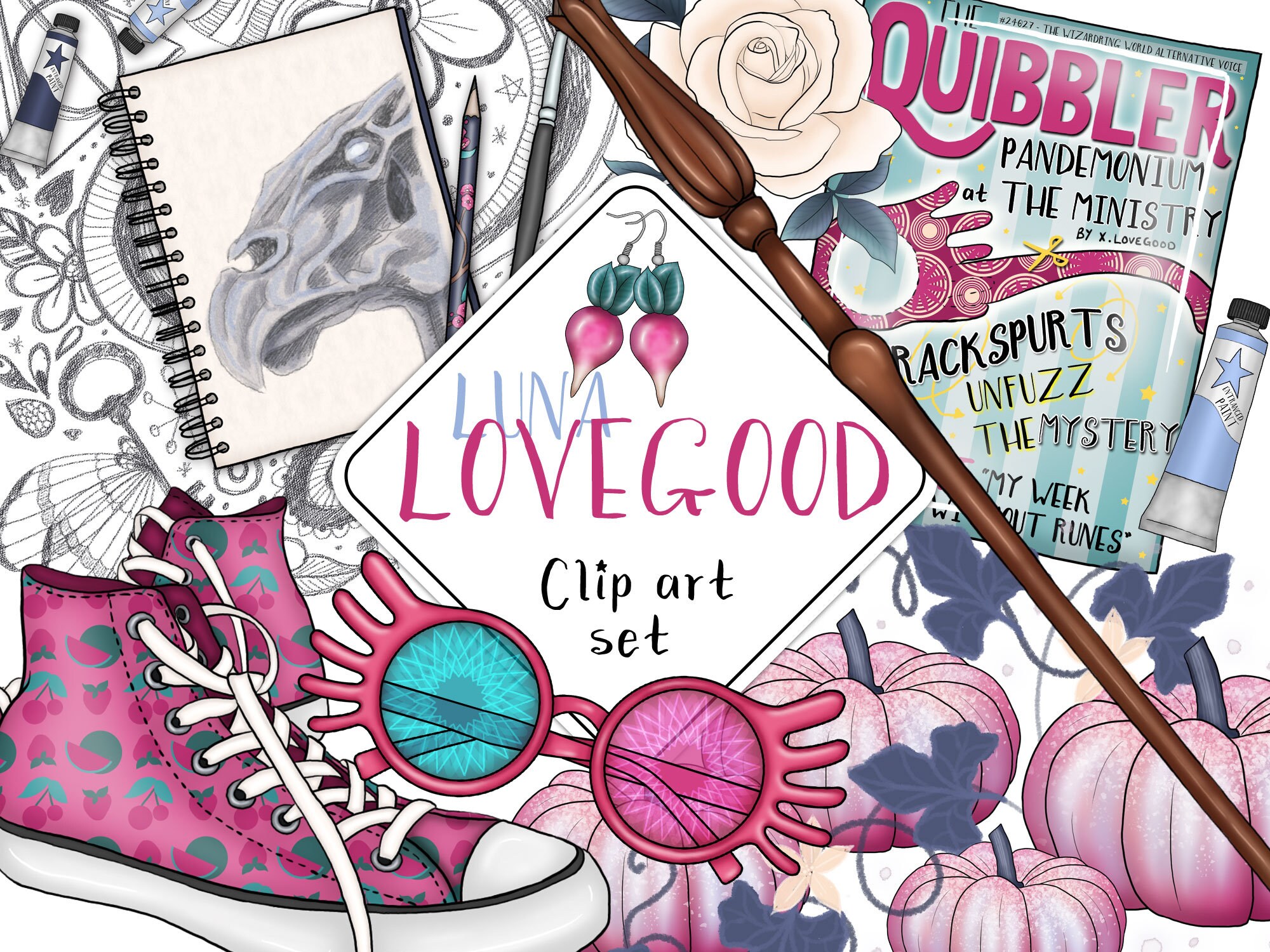 Luna Lovegood Clip Art Set  Etsy