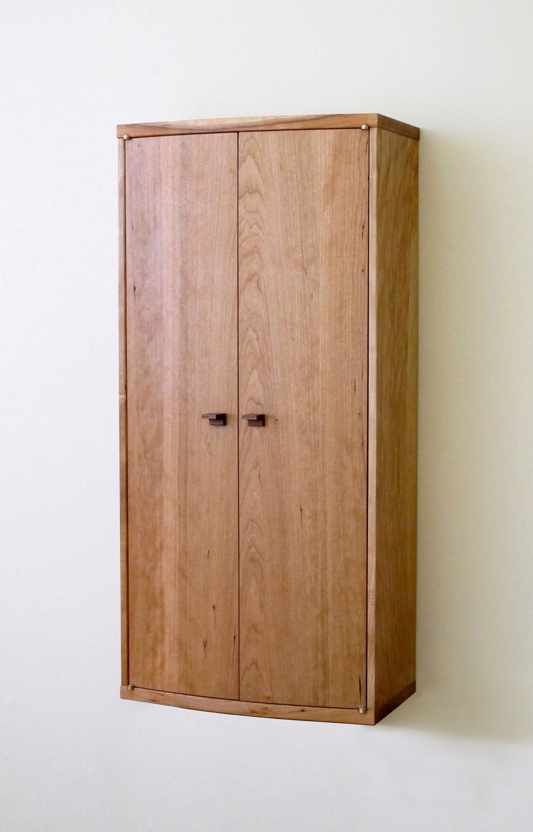 Wall Mounted Drinks in Solid Cherry With Curved Doors Etsy