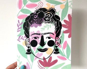 Frida Kahlo - ArtPrint A5 size - Flowers