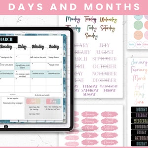 Digital Stickers | Planner Sticker | Digital planning | Digital Planner Sticker | Precropped Goodnotes | Days and Months Functional Stickers