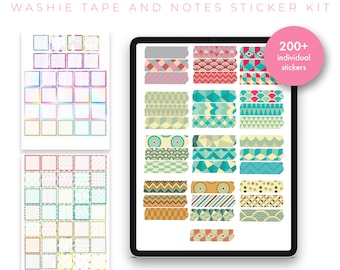 Digital Planner Stickers | Digital Stickers | Goodnotes Planner Digital Stickers | Ipad Planner | Journal Stickers | Washie Tape and Notes