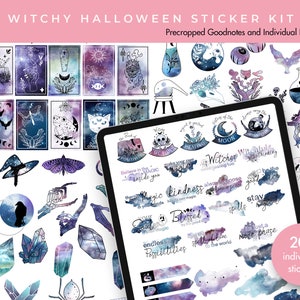 Digital Stickers | Planner Stickers | Digital planning | Digital Planner Sticker | Precropped Goodnotes | Witchy Halloween Celestial sticker