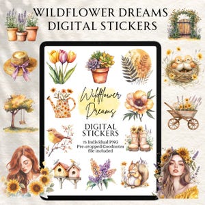Spring Stickers | Floral Stickers | Digital planning | Planner Stickers | Precropped Goodnotes | Wildflower Dreams Stickers