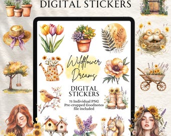 Spring Stickers | Floral Stickers | Digital planning | Planner Stickers | Precropped Goodnotes | Wildflower Dreams Stickers
