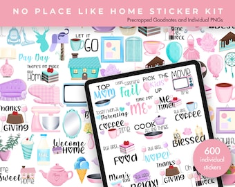 Digital Planner Stickers | Digital Stickers | Goodnotes Planner Digital Stickers | Ipad Planner | Journal Stickers | No Place Like Home