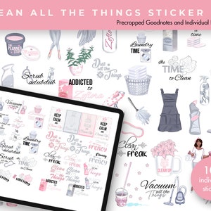 Planner Stickers | Goodnotes Stickers | Digital Sticker Pack | Aesthetic Stickers | Journal Stickers | Cleaning