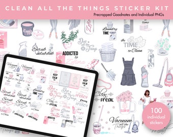 Planner Stickers | Goodnotes Stickers | Digital Sticker Pack | Aesthetic Stickers | Journal Stickers | Cleaning
