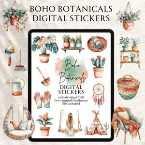 Boho Botanical Goodnotes Stickers | Planner Stickers | Digital planning | Planner Stickers | Precropped Goodnotes | Boho Botanicals