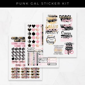 Digital Planner Stickers Digital Stickers Goodnotes Planner Digital Stickers iPad Planner Journal Stickers Punk Gal Stickers image 5