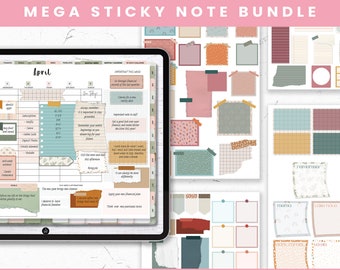 Goodnotes Stickers | Planner Stickers | Digital planning | Planner Stickers | Precropped Goodnotes | Mega Sticky Notes Functional Stickers