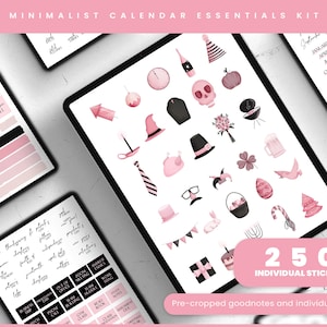 Digital Stickers | Planner Stickers | Digital Planning| Goodnotes Stickers | Precropped Goodnotes | Minimalist Calendar Functional Stickers