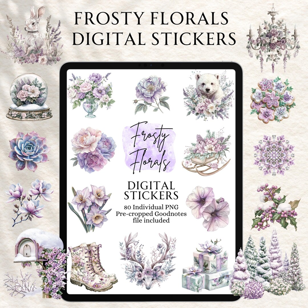 Floral Stickers | Flower Stickers | Digital Planning | Planner Stickers ...