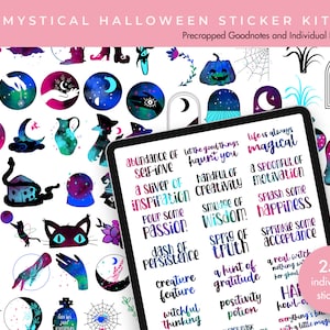 Digital Planner Stickers | Digital Stickers | Goodnotes Planner Digital Stickers | Journal Stickers | Mystical Halloween Sticker Kit