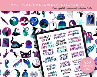 Planner Stickers | Goodnotes Stickers | Digital Sticker Pack | Journal Stickers | Mystical Halloween Sticker Kit