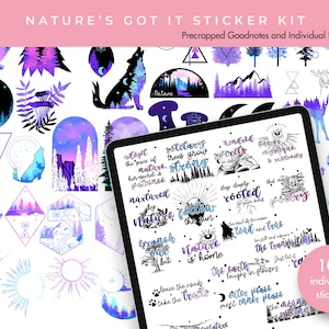 Digital Planner Stickers | Digital Stickers | Goodnotes Planner Digital Stickers | Journal Stickers | Nature's Got It Sticker Kit