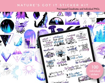 Planner Stickers | Goodnotes Stickers | Digital Sticker Pack | Journal Stickers | Nature's Got It Sticker Kit